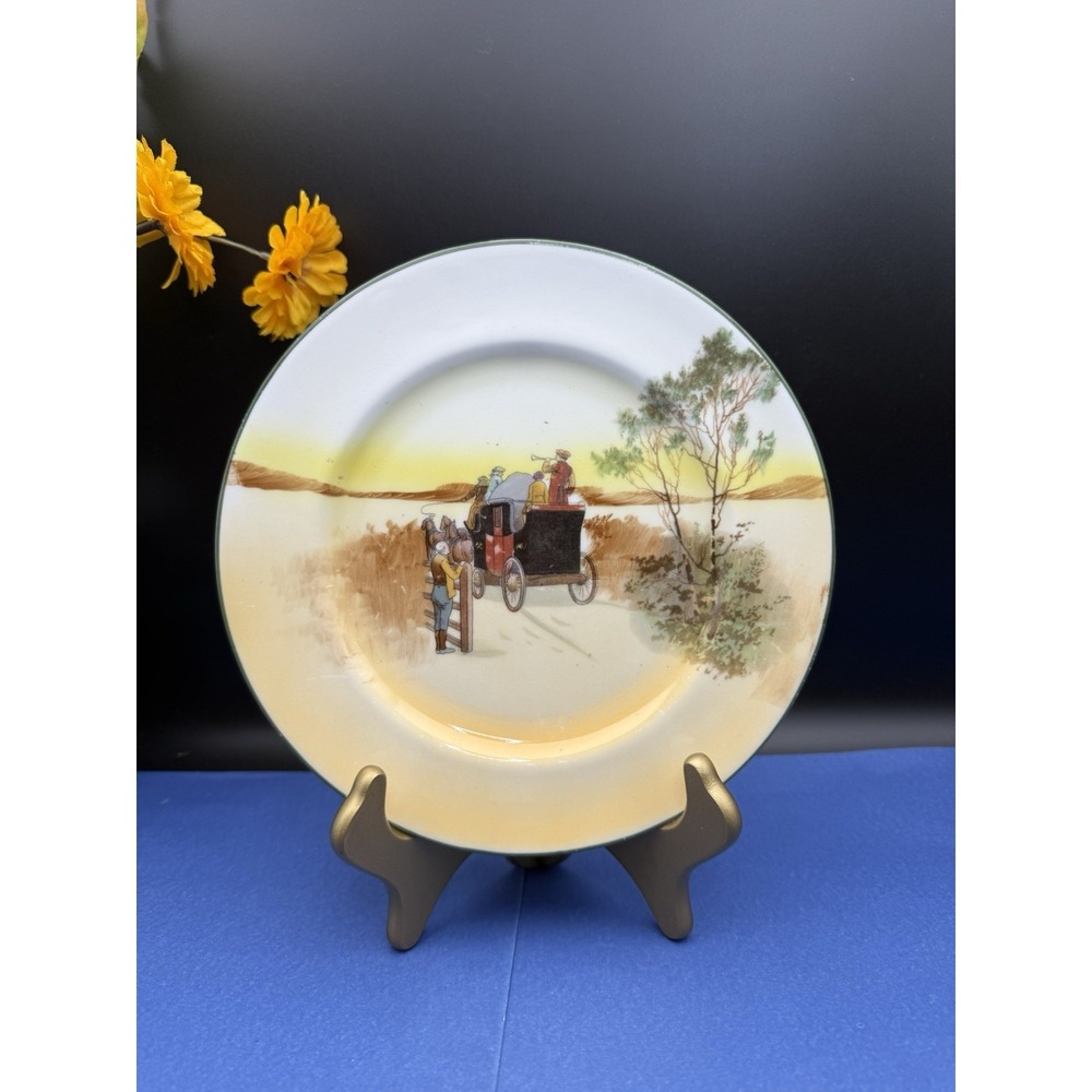 Vintage Royal Doulton Coaching Days (Smooth) 8"‎ Salad Plate Closing The Gate